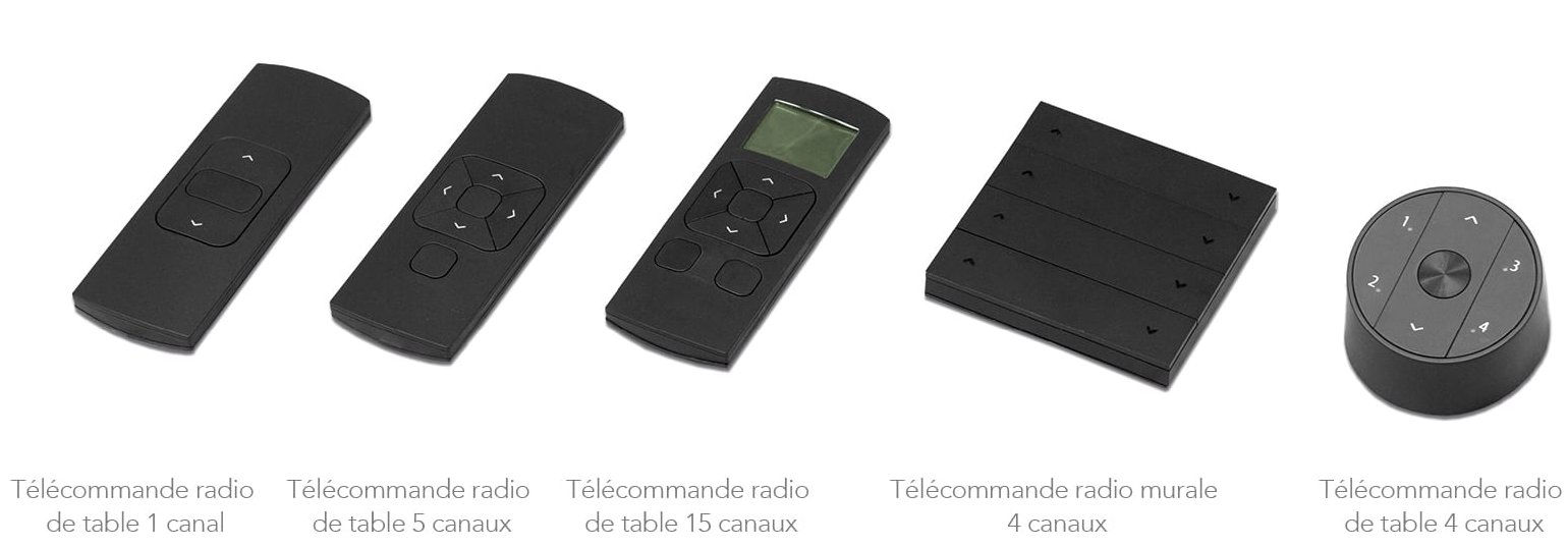 Options des télécommandes radio pour la motorisation KADECO